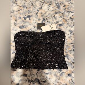 Zara Black Sequin Tube Top
